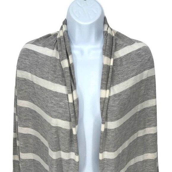 Splendid‎ Womens Open Front Cashmere Blend Cardigan Sweater Gray White Medium - Picture 2 of 5
